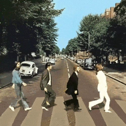 Beatles crossing the road.gif