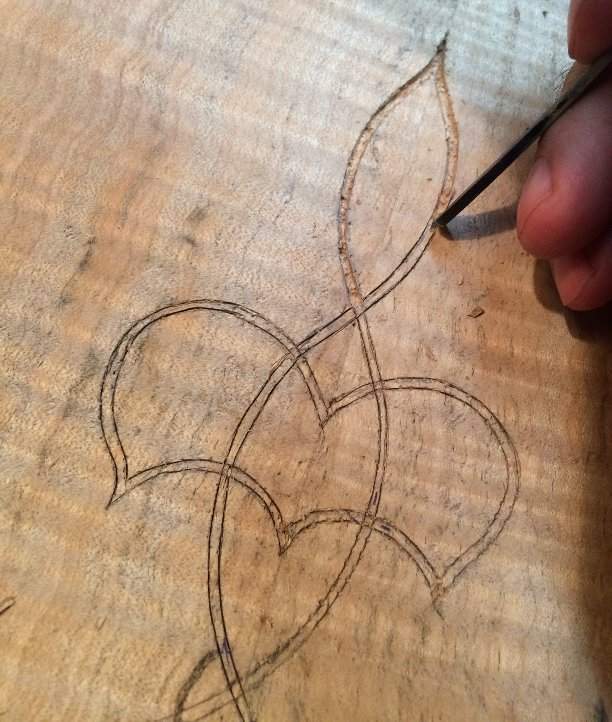 beginning purfling weave.JPG
