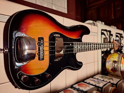 $625  90’s Fender FujiGen Precision (P/J) with Warmoth Flame/Birdseye Maple/Ebony P Neck