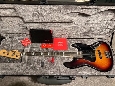 2019 Fender American Elite Jazz Bass - 3 Color Sunburst w/ Ebony Fretboard