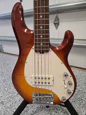 2002 MusicMan StingRay 5 Sparkle Autumn Burst