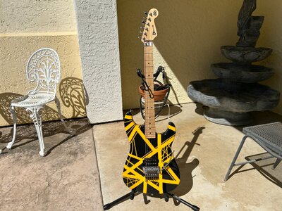 Charvel USA EVH Art Series 2005 in Yellow with Black Stripes finish with OHSC