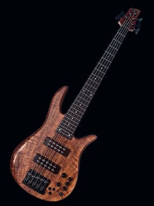 Fodera Monarch 5 Deluxe/ Koa Top and Mahogany Body