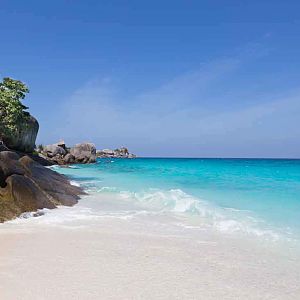 Similan White sand beach and turquoise blue sea