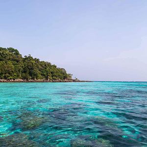 Cristal blue sea under a blue sky