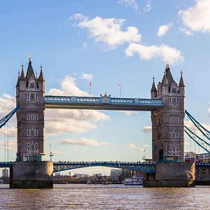 London Tower Bridge with blue sky