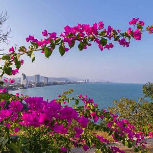 Skyline of Hua Hin from Khao Takiab Temple