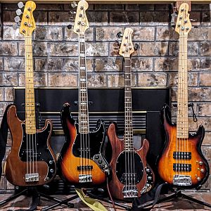 Basses by Leo: P, J, Ray, L2K