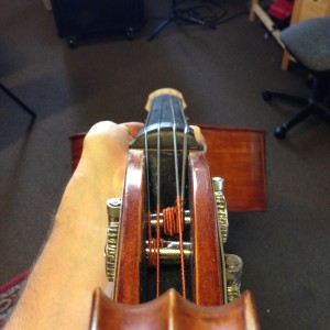 Nut and fingerboard down