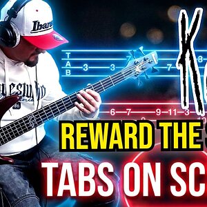 KORN - REWARD THE SCARS (Bass Cover with TABS on SCREEN) 🎸🔥