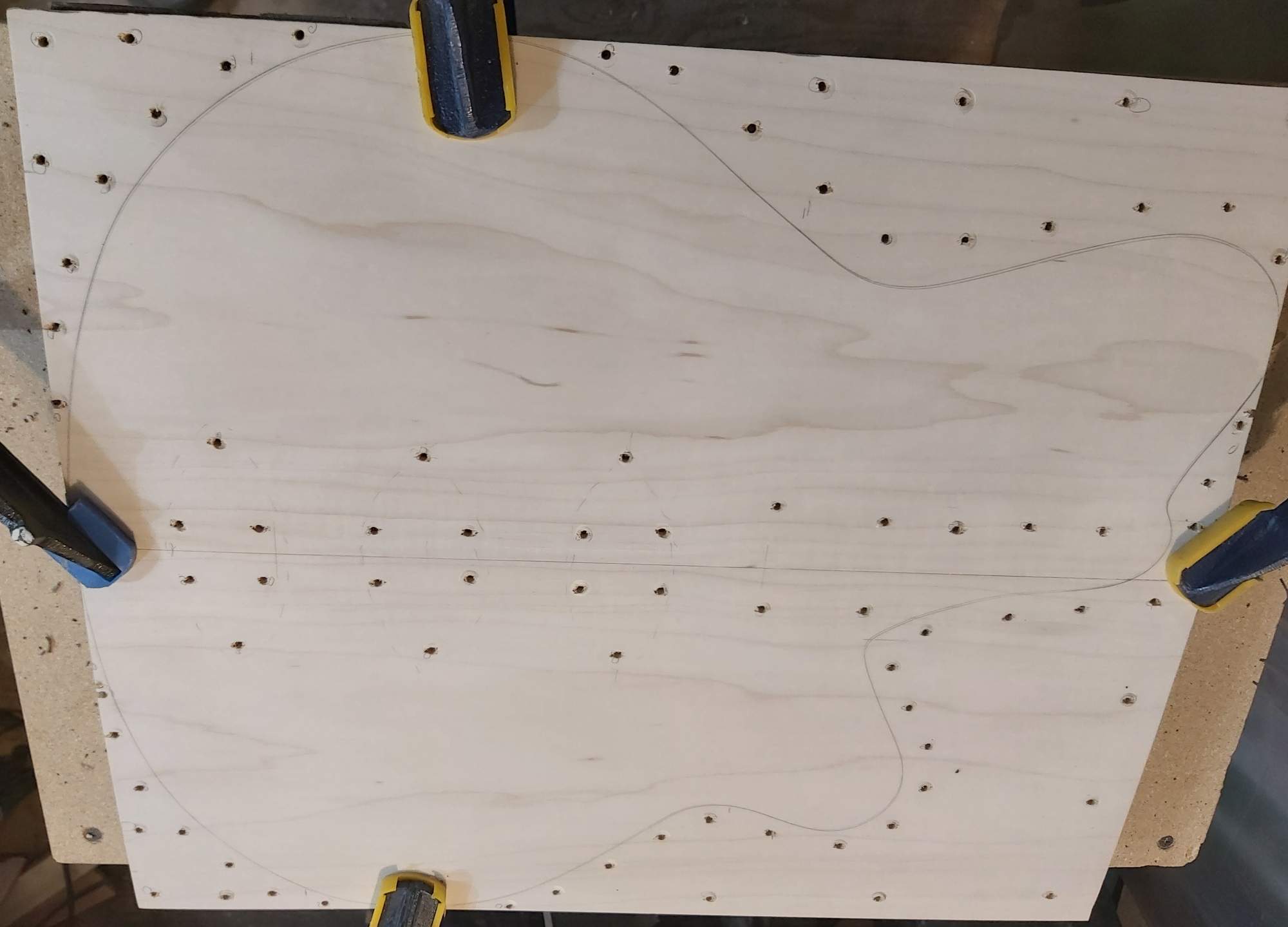 maple top prepped for glue