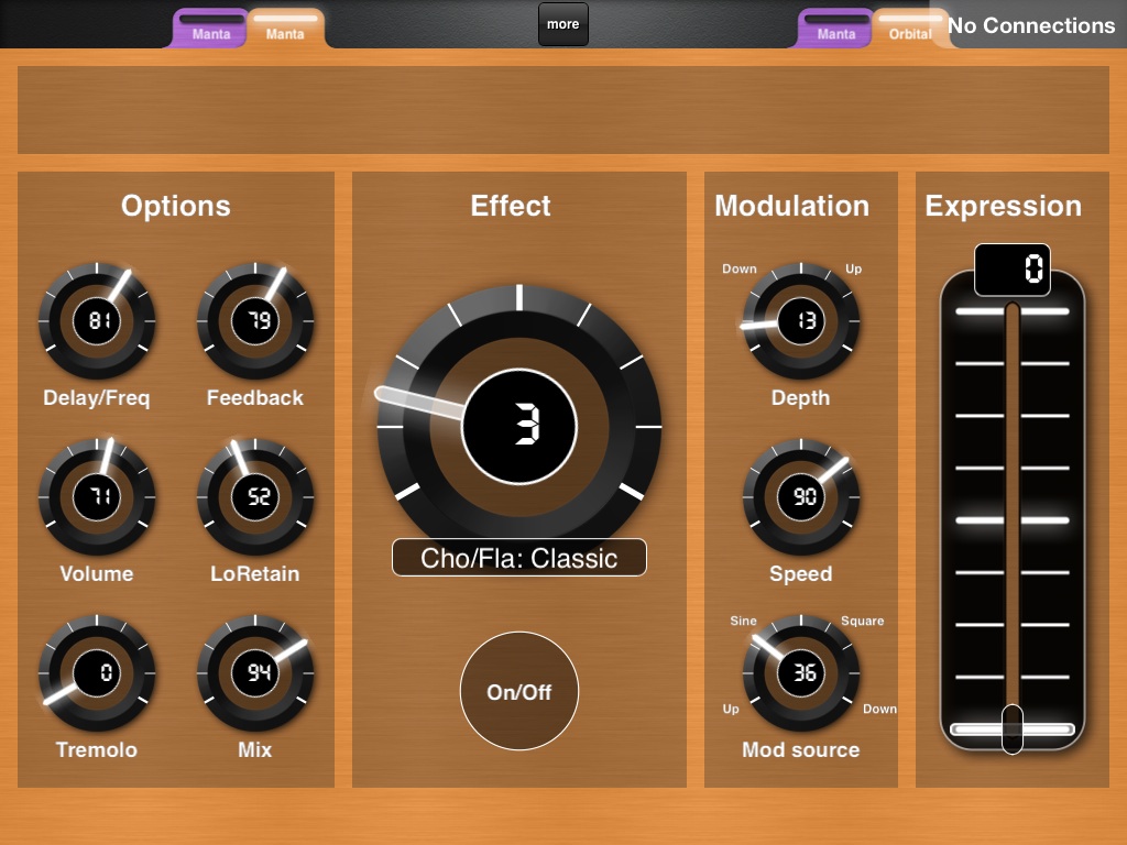 Midi Designer layout for Source Audio Orbital Modulator